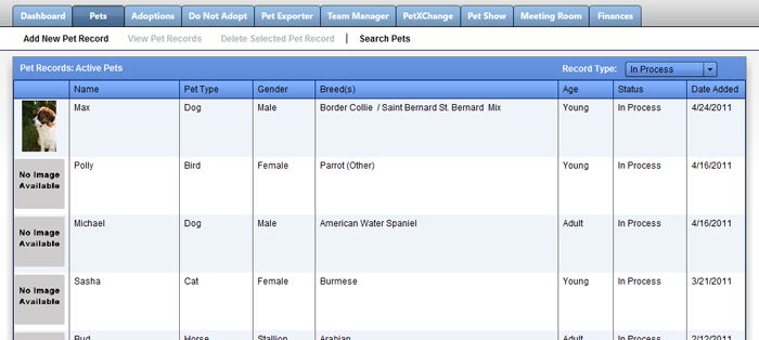 screenshot of PetPal Manage